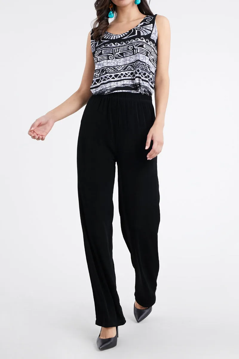 Acetate Non Iron Elastic Waist Full Length Pants-5000AY-ARS1