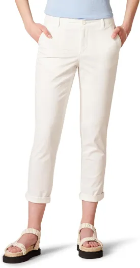 Amazon Essentials Women's Mid-Rise Slim-Fit Stretchy Cropped Tapered Leg Khaki Dress Pants (Available in Plus Size)