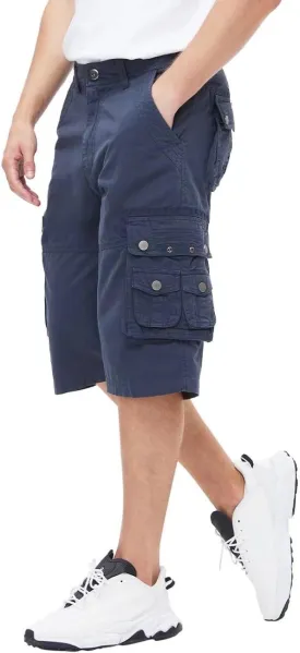 BEST SOUTH Men's Capri Long Twill Cargo Shorts Below Knee 13 Inches Cotton Relaxed Fit Casual Multi-Pocket