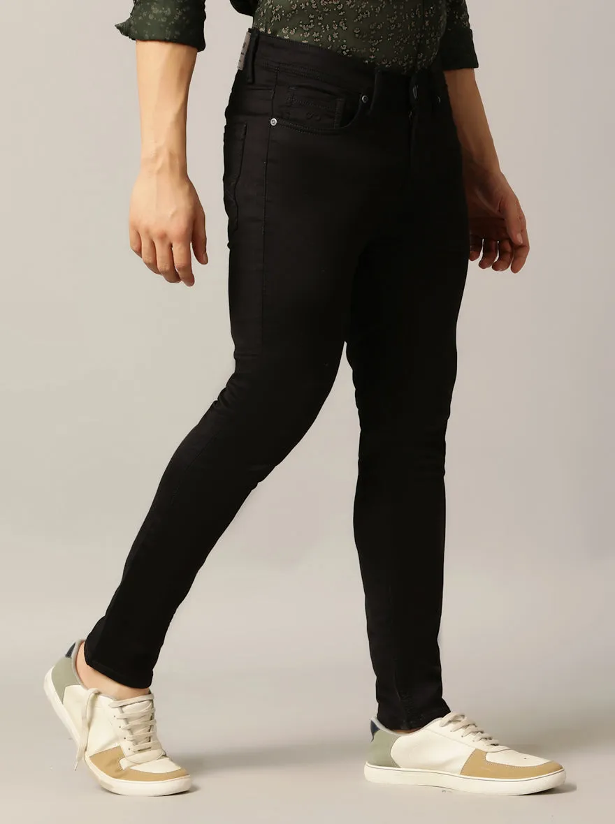 Black Dobby Rider Fit Jeans | JadeBlue