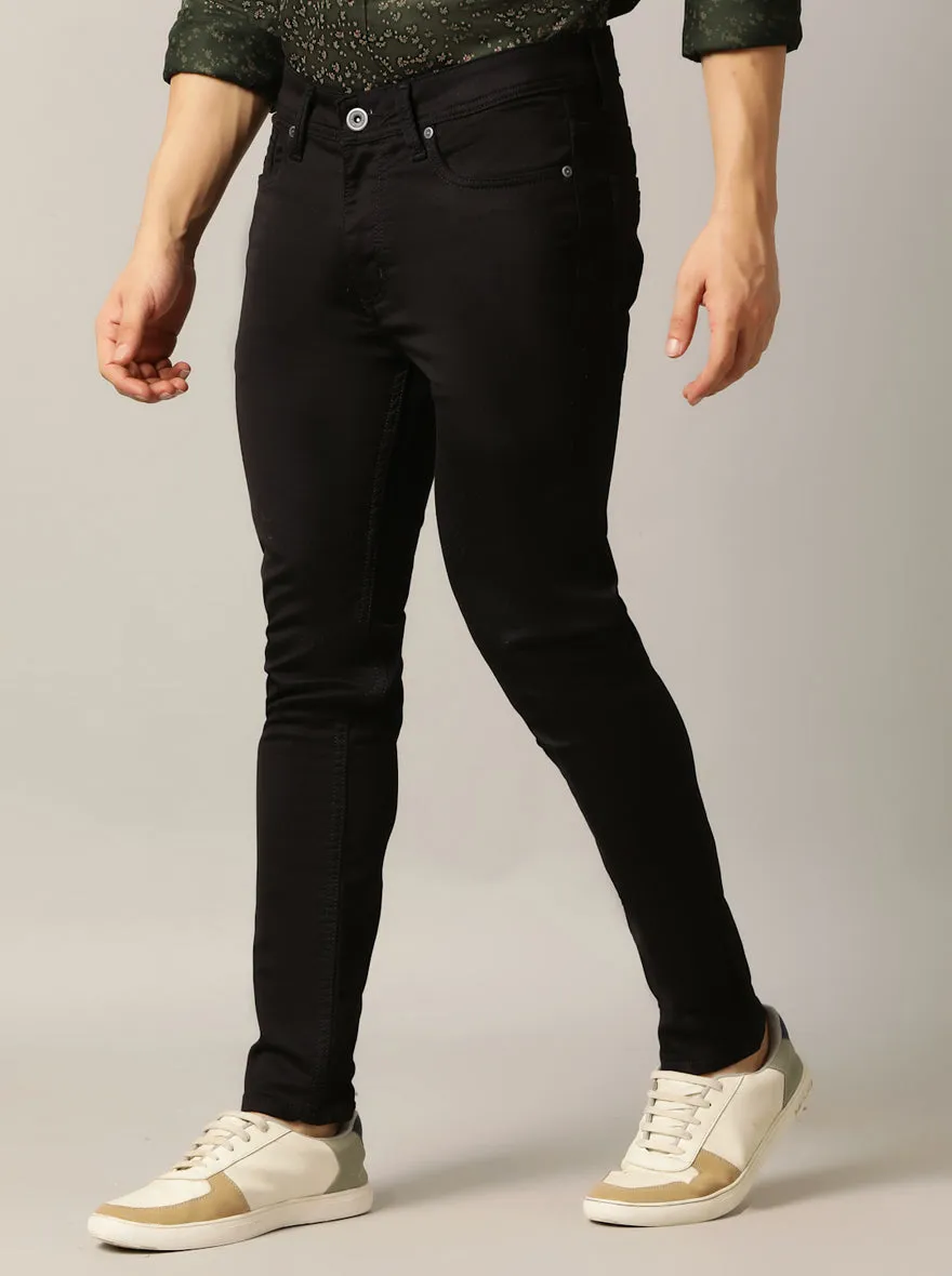 Black Dobby Rider Fit Jeans | JadeBlue