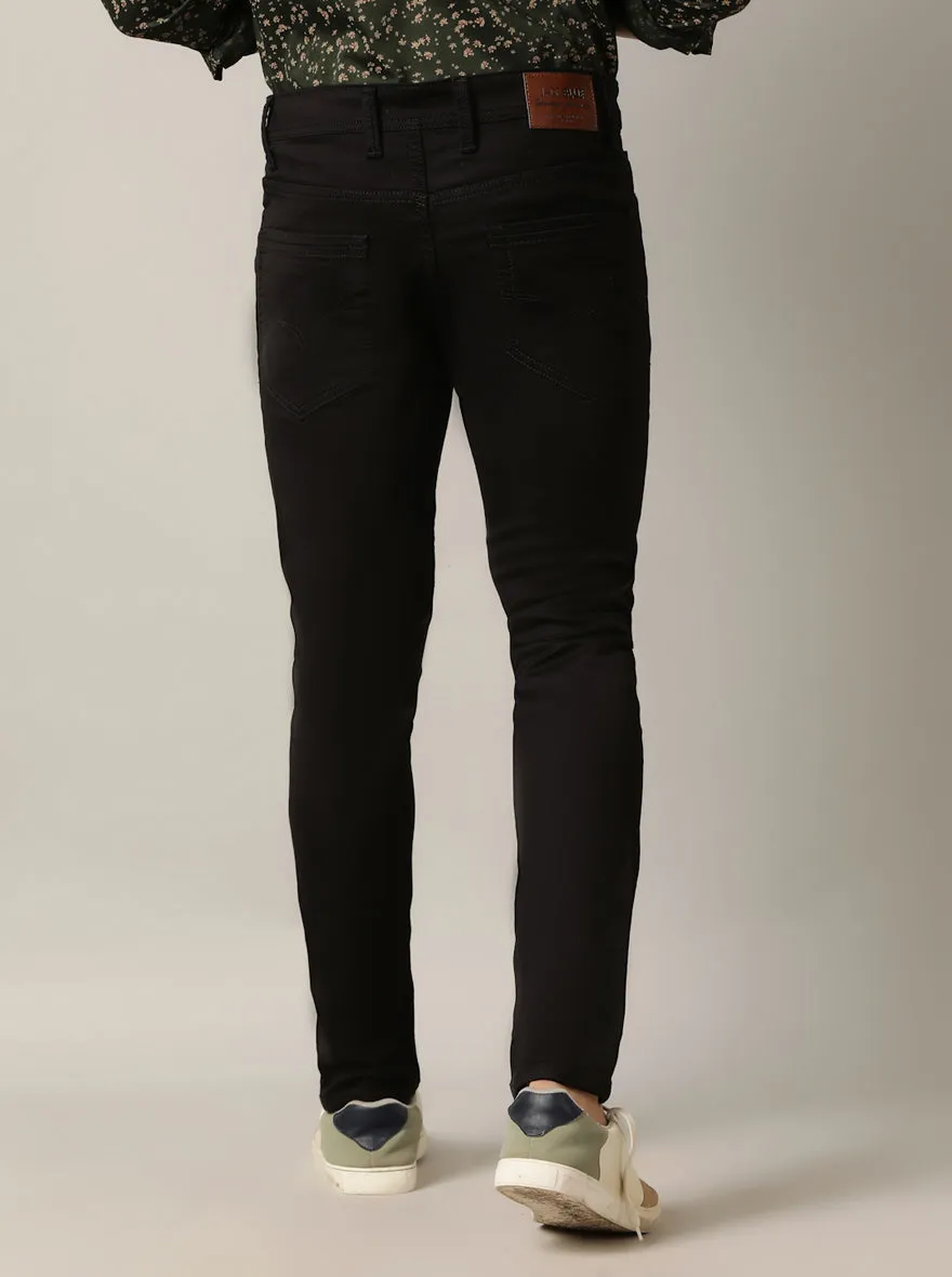 Black Dobby Rider Fit Jeans | JadeBlue