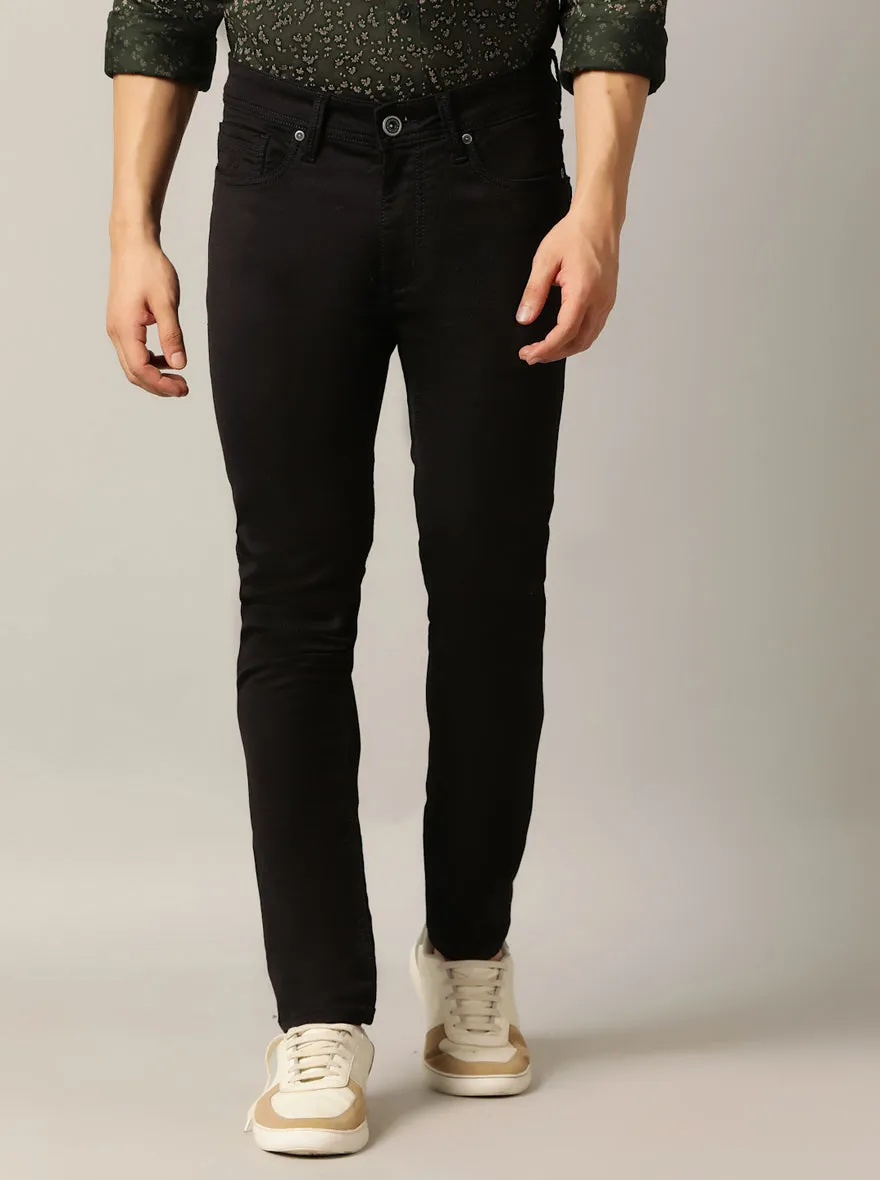 Black Dobby Rider Fit Jeans | JadeBlue