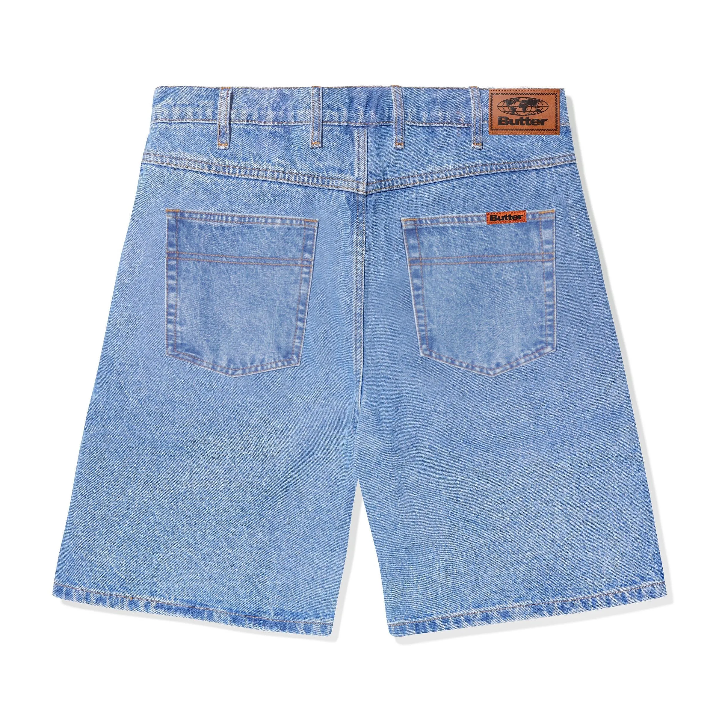 Butter Baggy Denim Shorts: Washed Indigo