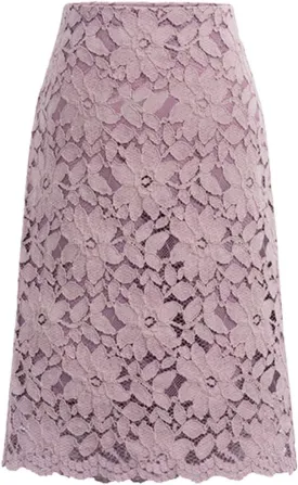 ebossy Women's Elegant Floral Lace Knee Length Pencil Skirt