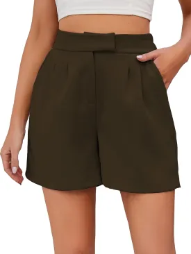 Famulily Womens Summer Cute Shorts Casual Side Pockets High Waist Shorts with Back Elastic Waist