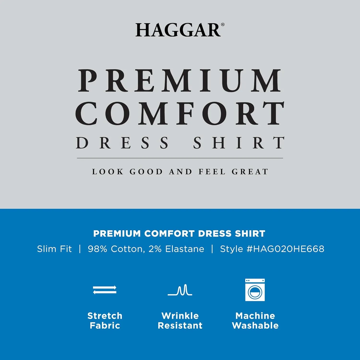 Haggar Men's Premium Comfort Slim Fit Wrinkle Resistant Dress Shirt