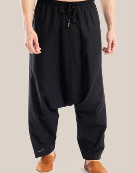 Harem pants with drawstring detail embroidery