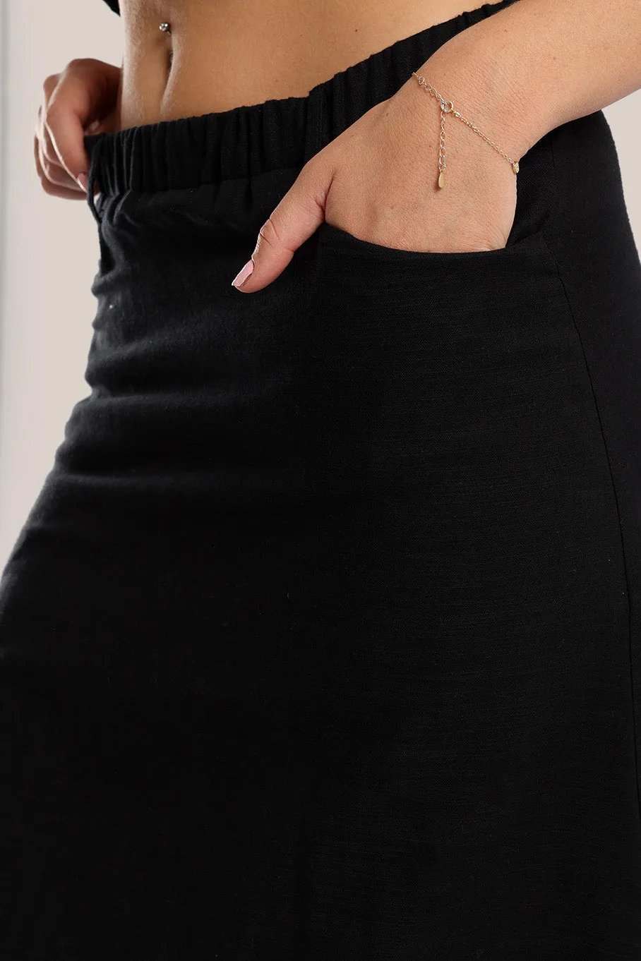 Harem pants with elastic waistline