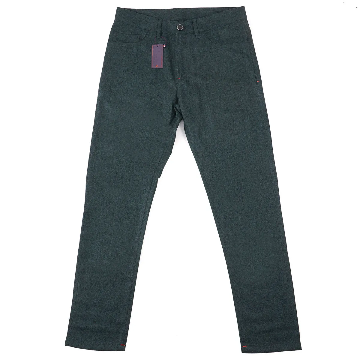 Isaia Slim-Fit Flannel Wool Jeans