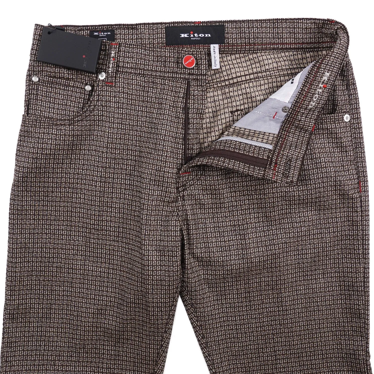 Kiton Slim Fit Five-Pocket Soft Flannel Wool Pants