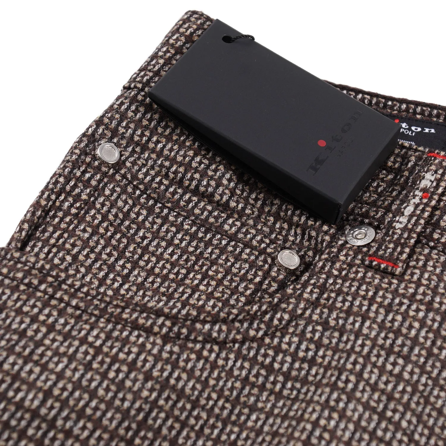 Kiton Slim Fit Five-Pocket Soft Flannel Wool Pants