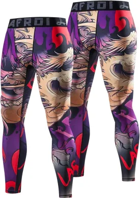 LAFROI Men's Quick Dry Cool Compression Fit Tights Leggings Waistband-YSK08