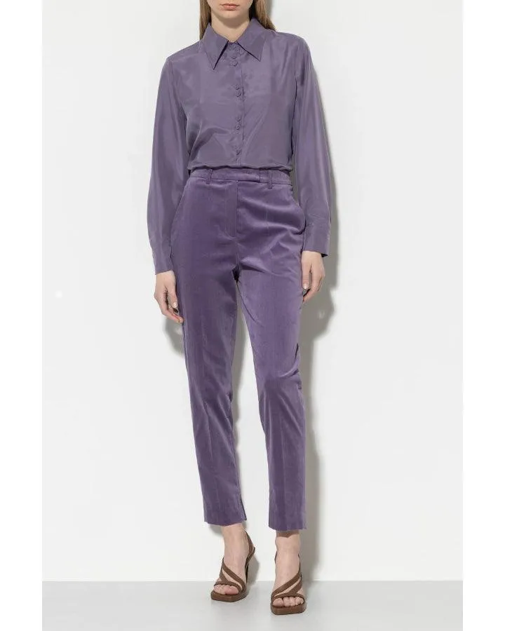 Luisa Cerano Tapered Cropped Velvet Pant