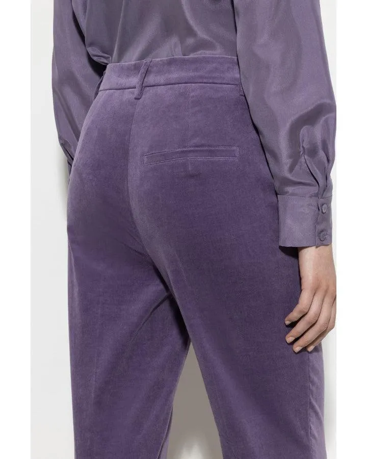 Luisa Cerano Tapered Cropped Velvet Pant