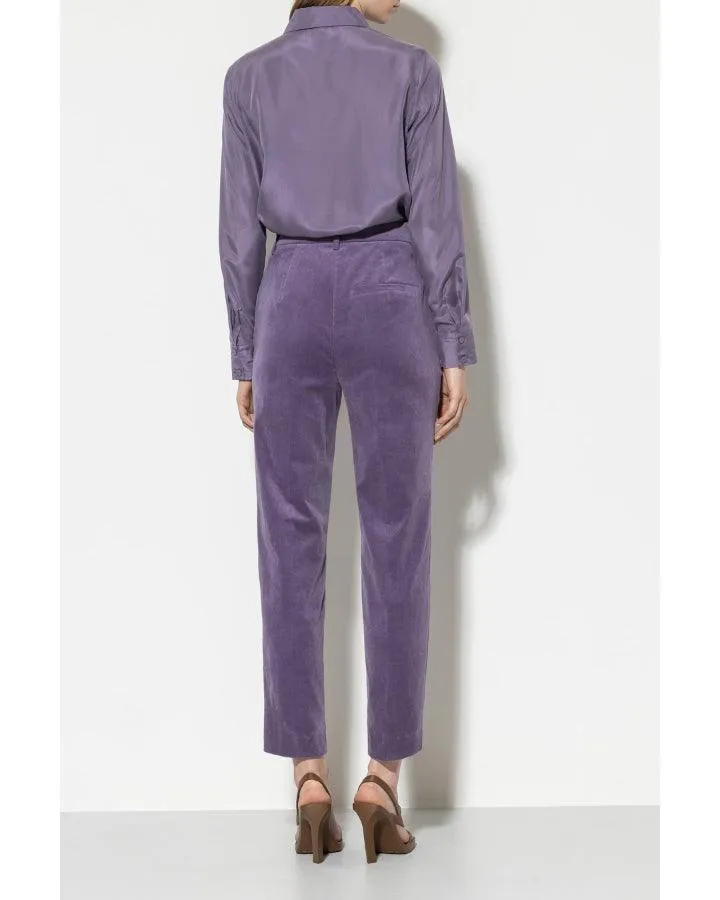 Luisa Cerano Tapered Cropped Velvet Pant