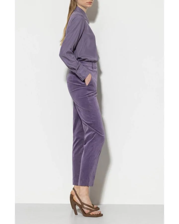 Luisa Cerano Tapered Cropped Velvet Pant