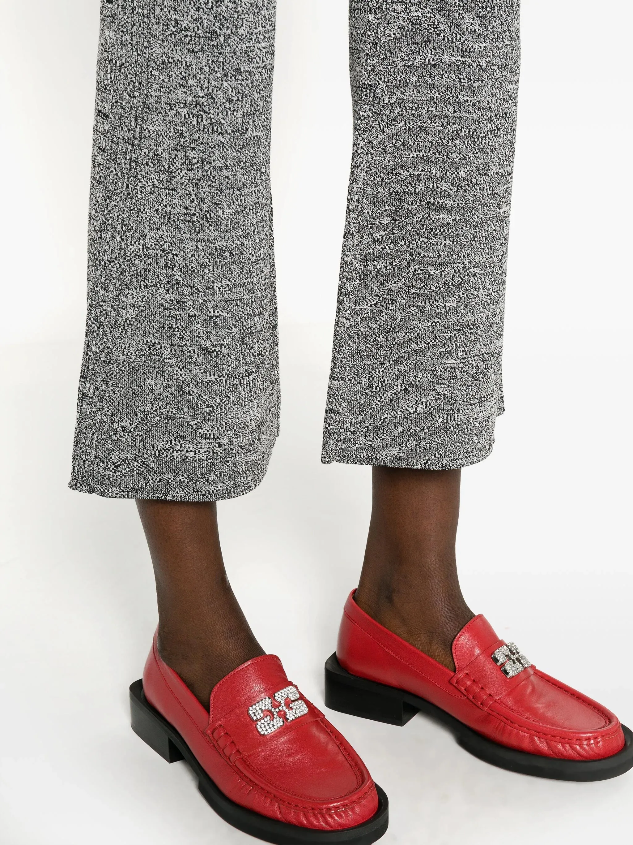Melange Rib Cropped Pants