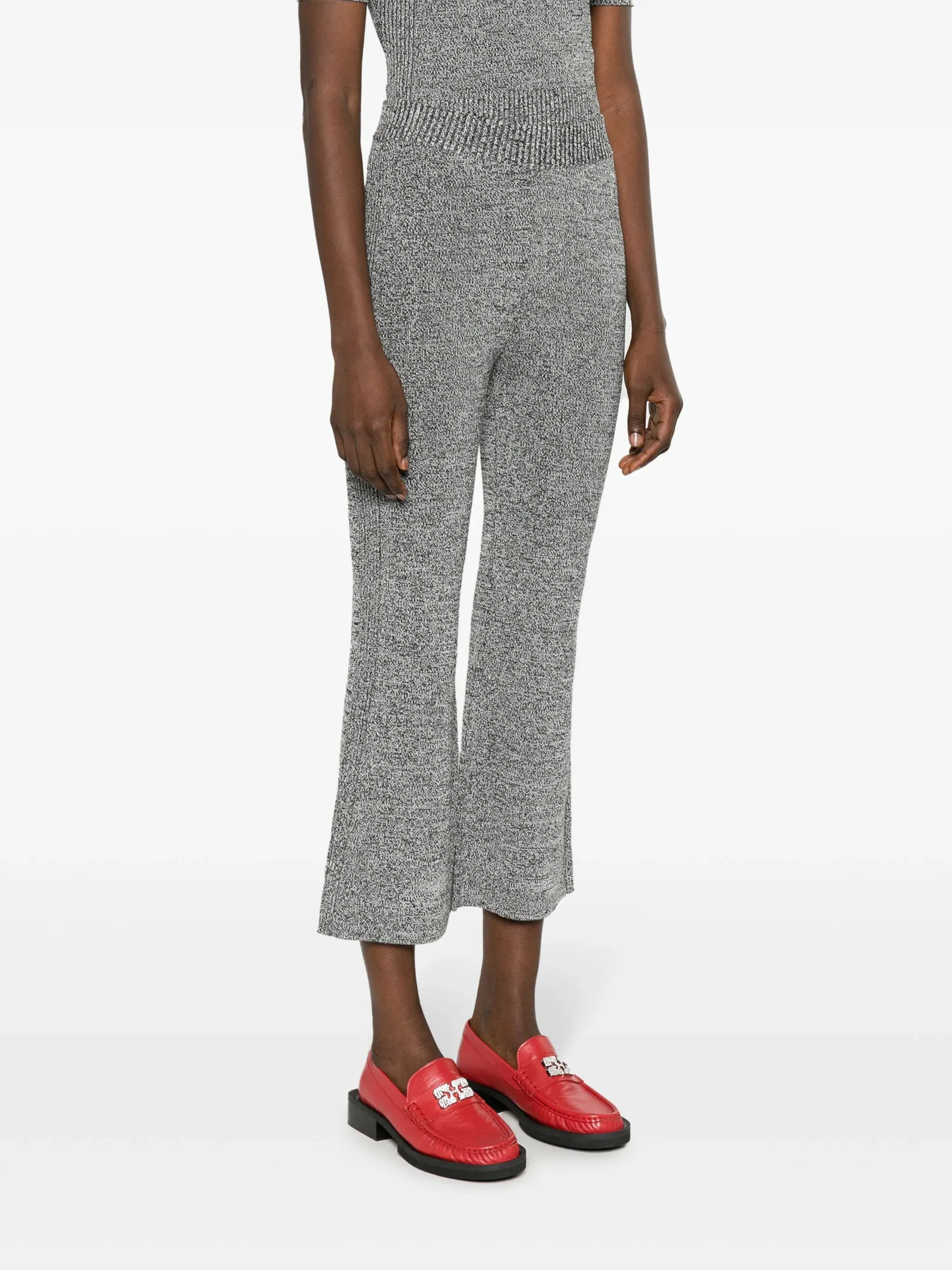 Melange Rib Cropped Pants