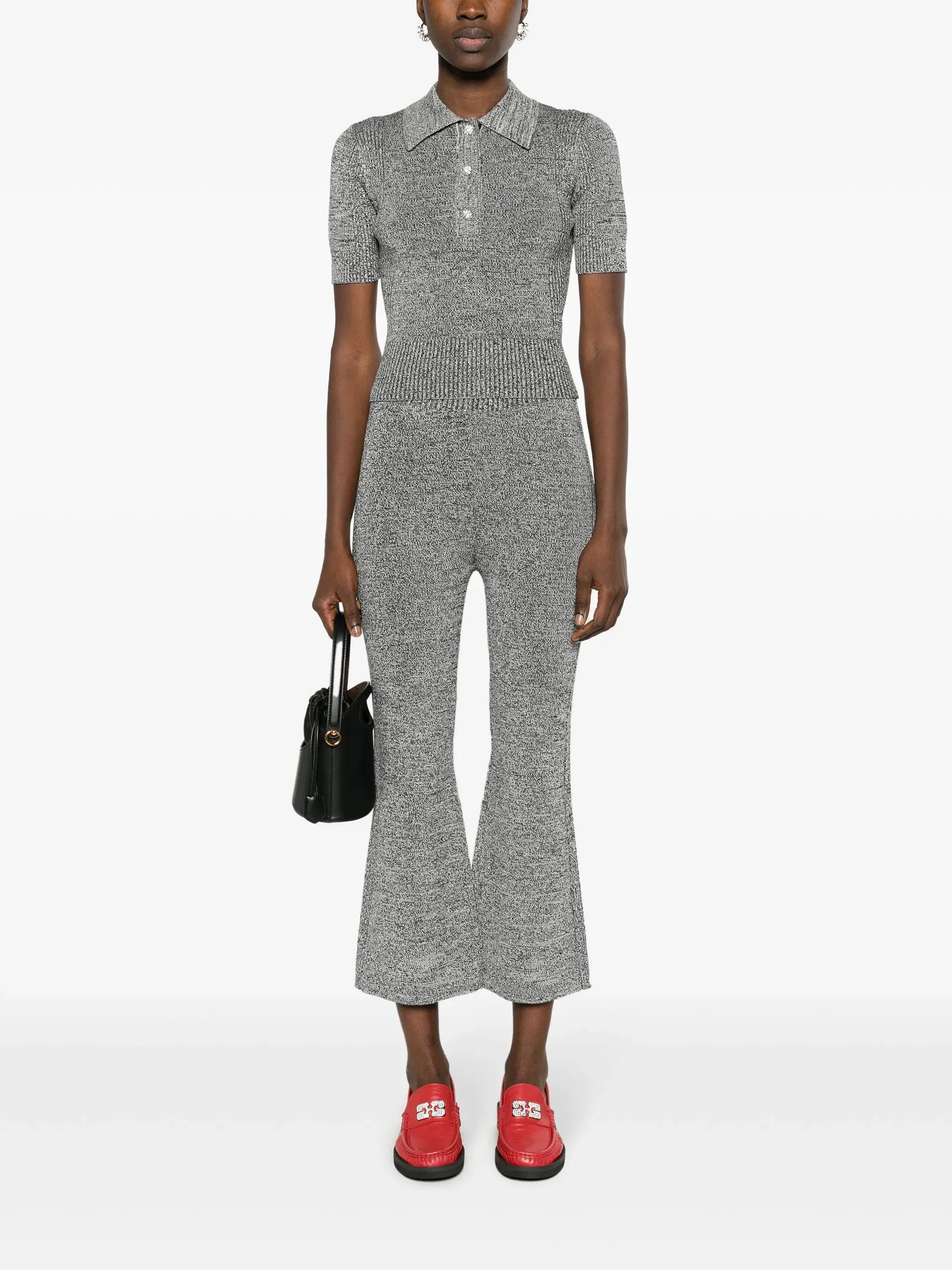 Melange Rib Cropped Pants