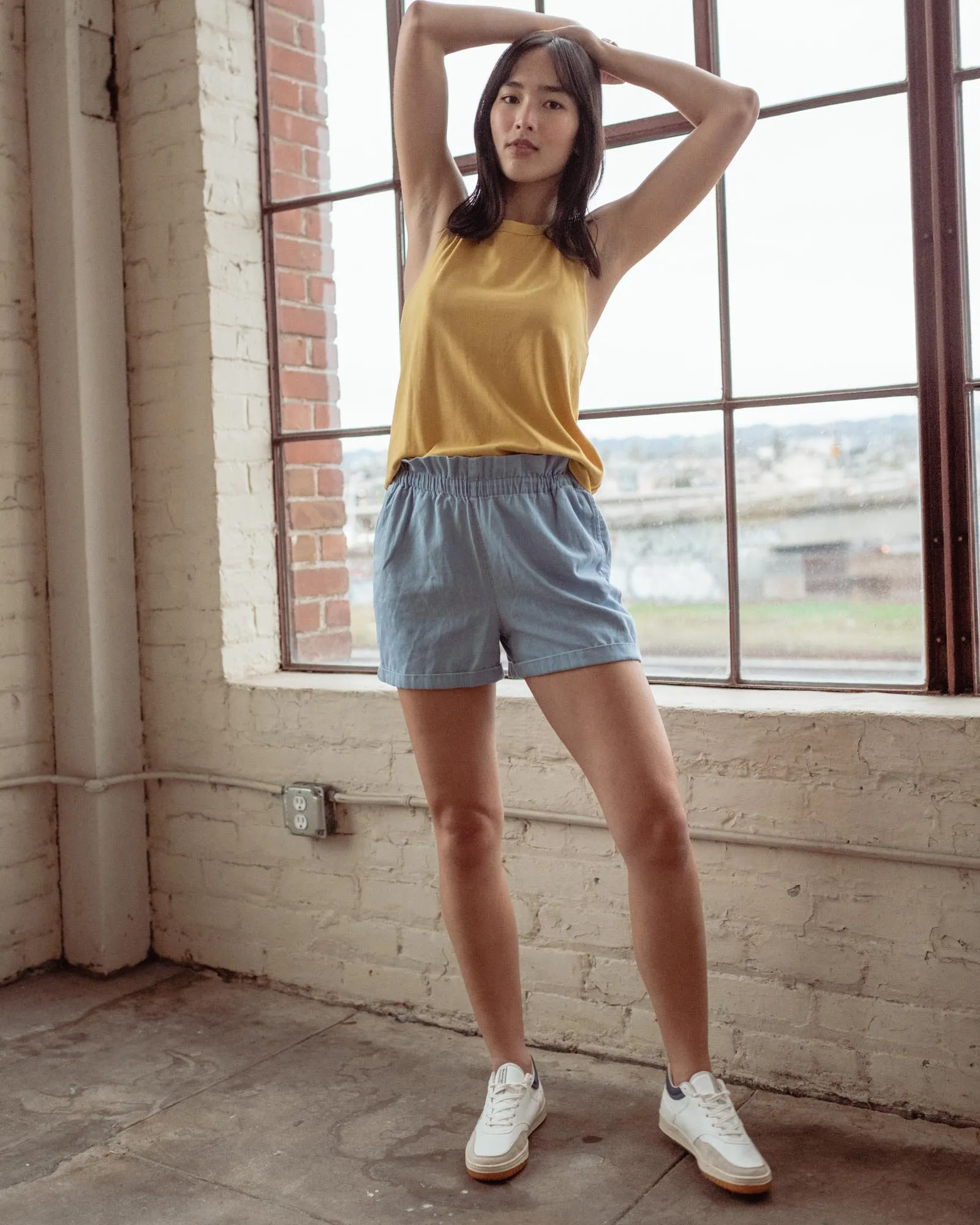 Organic Chambray Pull-On Short