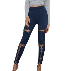 "Put in Work" lace up cutout leggings pants