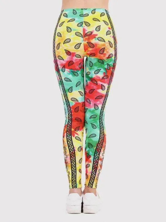 Regular Leggings (8-12 UK Size) - Bandana Tie Dye