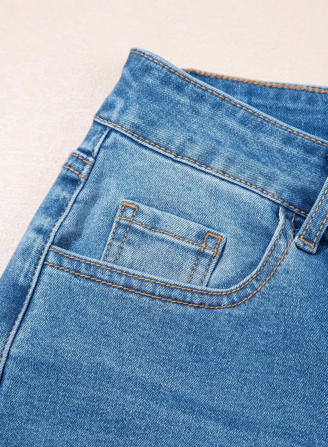 Sidefeel Women's Wide Leg Jeans High Waisted Stretchy Baggy Raw Hem Crossover Button Denim Pants
