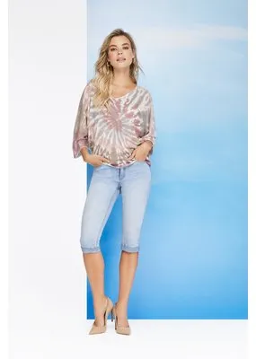 STRECH DENIM PETAL PUSHERS SHORTS