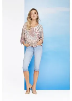STRECH DENIM PETAL PUSHERS SHORTS