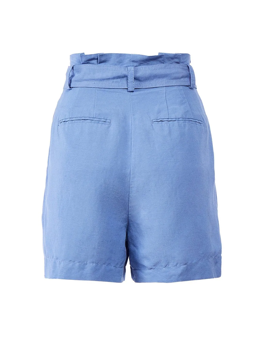 The Paperbag Belted Short in Washed Blueberry