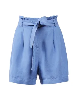 The Paperbag Belted Short in Washed Blueberry