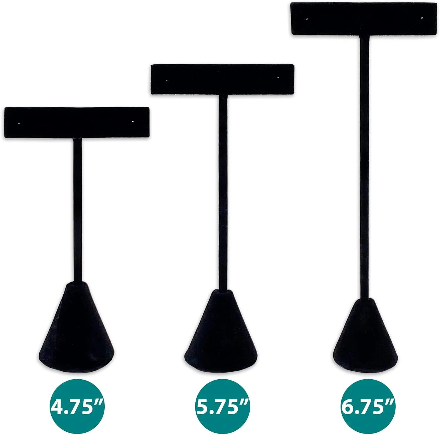 TheDisplayGuys - 4-3/4" T-Bar Jewelry Display Tower - Black Velvet - Earrings Holder/Bracelet Stand (Single)