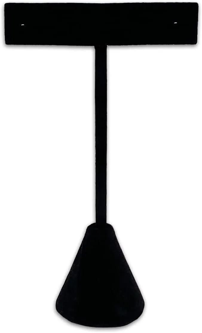 TheDisplayGuys - 4-3/4" T-Bar Jewelry Display Tower - Black Velvet - Earrings Holder/Bracelet Stand (Single)