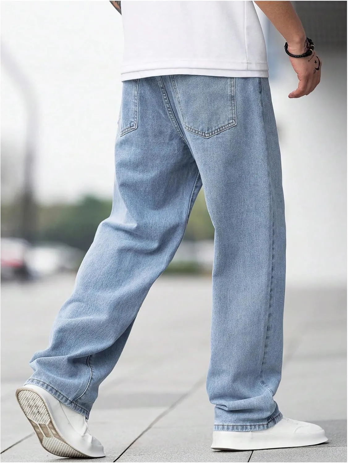 Verdusa Men's Casual Straight Leg Jeans Denim Pants Long Trousers
