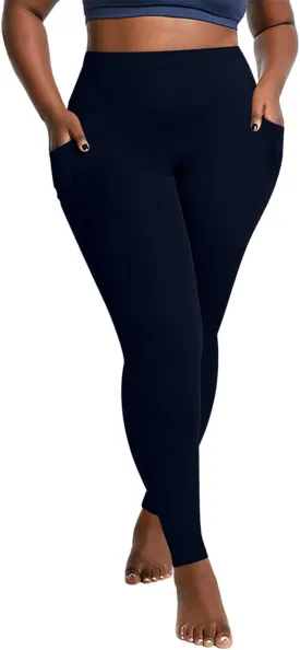 Women's Leggings Plus Size Workout Leggings Tummy Control Leggings with Pockets Stretch Yoga Leggings Athletic Pants