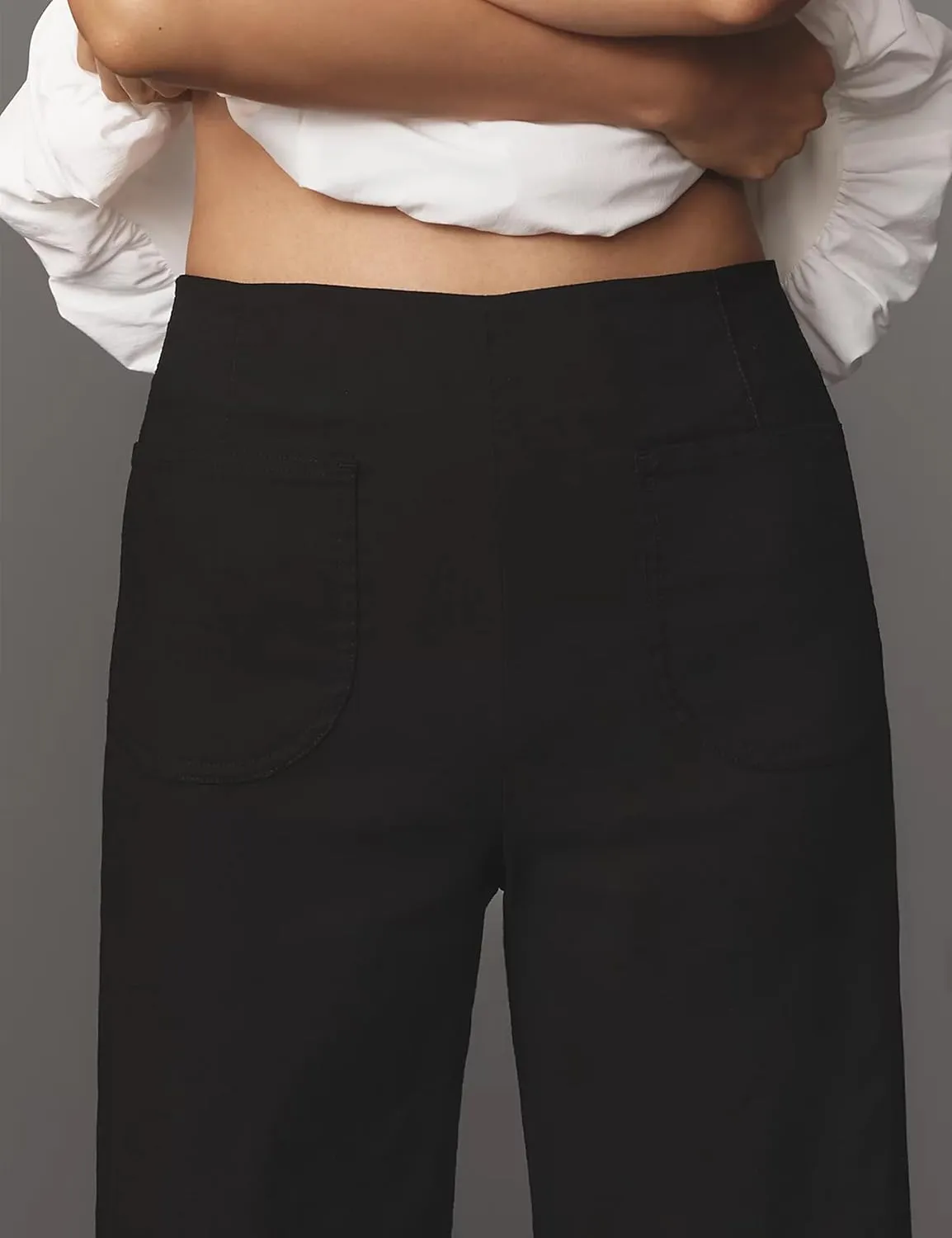 Women's Plaid Flare Pants Summer Casual Gingham Elastic Waist Ruffle Cropped Hem Y2K Loose Fit Trousers with Pockets