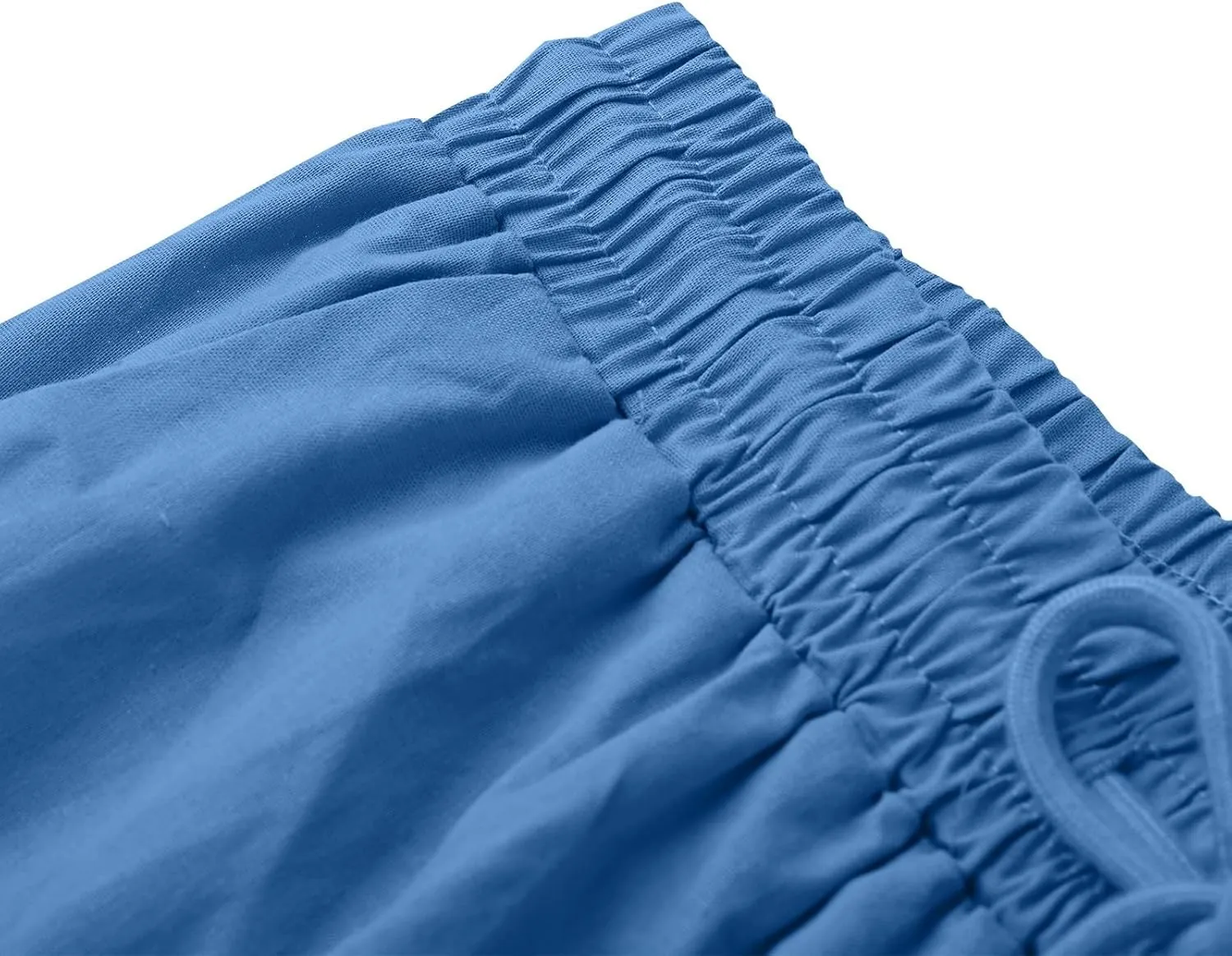 yardsong Bermuda Shorts for Women Cotton Linen Knee Length Shorts Drawstring Elastic Waist Casual Short Pants with Pockets